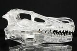 Carved Quartz Crystal Dinosaur Skull - Roar! #218503-1